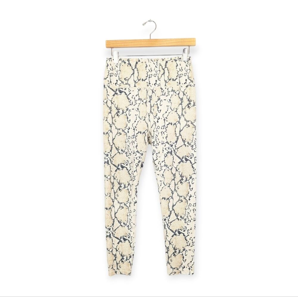 All Fenix White Python Snake Print 7/8 Leggings Size L